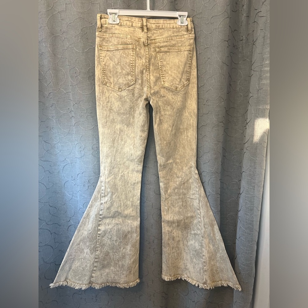 🟣Flared Tan Denim Jeans - Picture 5 of 10
